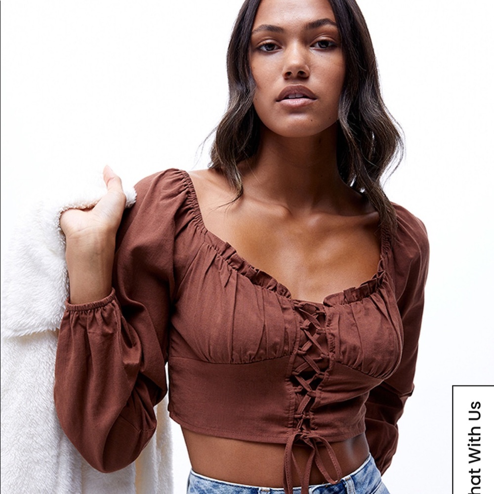 Pac sun Lace up crop top